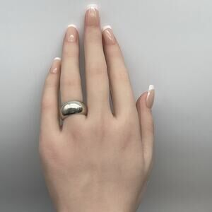 VTG Sterling Silver MEXICO 925 Wavy Chunky Solid 10mm Band Ring Size 6 -12g